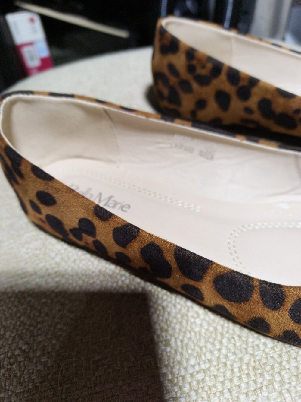 Bella Marie Angie-53 Women's Classic Pointy Toe Ballet Flats Leopard Suede 8.5 - Picture 3 of 5